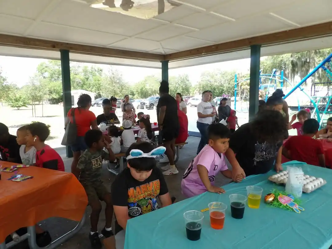 Easter egg dying at the park